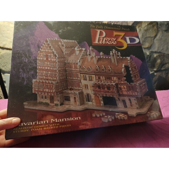 NEW Milton Bradley Puzz 3D Bavarian Mansion 418 Piece Puzzle Sealed Wrebbit Toys - Picture 4 of 6
